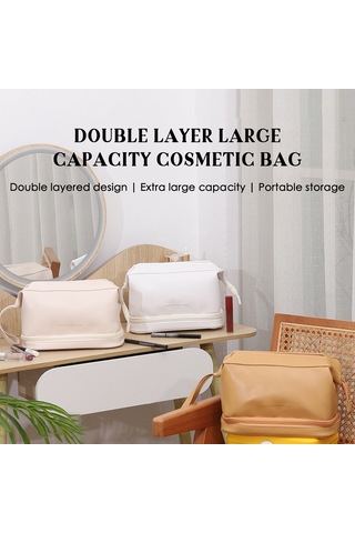 Reedark "çift Katmanlı Büyük Kapasiteli Kadın Makyaj Çantası - Seyahat Ve Fırçalar İçin Organizör"