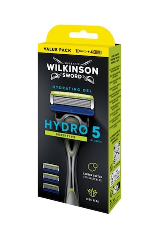 Wilkinson Sword Hydro 5 Sensitive Aloe Veralı Tıraş Bıçağı Sapı + 4 Yedek Kartuş