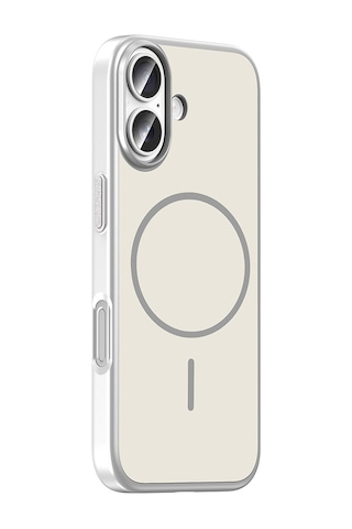 Apple iPhone Uyumlu 16 Kılıf M-safe Şarj Özellikli Zore Lora Pc Kapak - Gümüş