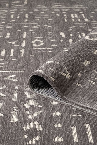 Mikasa Mks01z Antrasit Dekoratif Şönil Kilim İskandinav Desen Yıkanabilir Yumuşak Kaymaz Taban Halı
