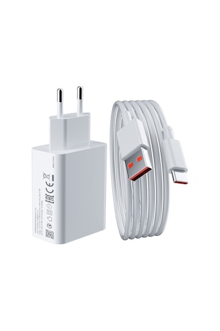 Forzacase Galaxy Tab A9 Serisi İle Uyumlu Hızlı Şarj Destekli 67w Type-c Usb Şarj Cihazı Seti Fc996 Beyaz