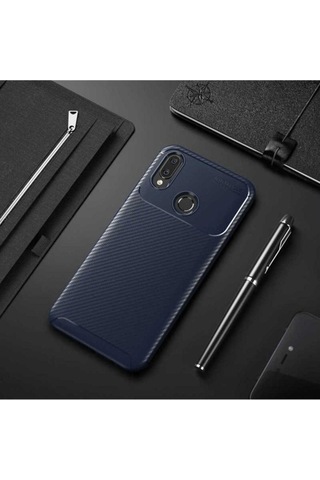 Huawei Honor Play Kılıf Zore Negro Silikon Kapak Lacivert