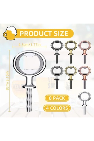 Gatherco 8'li Paket Metal Şişe Açacağı Kiti Paslanmaz Çelik Şişe Açacağı Eklentisi Kendin Yap Şişe Açacağı Donanımı Düz Şişe Açacağı Diğer