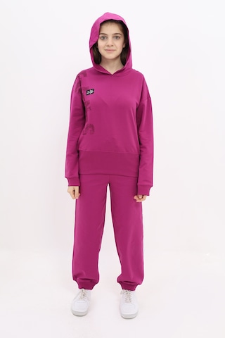 Toontoy Kız Çocuk Baskılı Eşofman Takım Mürdüm