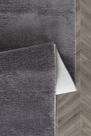 Comfort Puffy Overloklu Peluş Halı Yolluk Antrasit