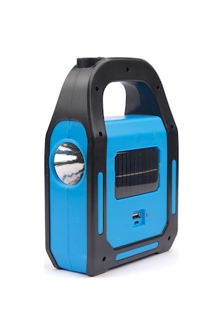 Hb-9707a-1 3 Kademeli Usb Çıkışlı Şarjlı Mavi Solar Lamba