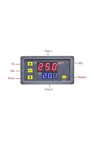 Gözeler T3230 12v 20a Programlanabilir Dijital Led Ekranlı Zamanlayıcı Gecikme Rölesi - Döngüsel Zaman Ayarlı Kontrol Kartı