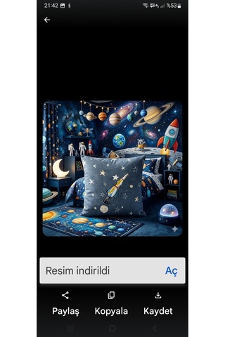Kırlnt Kılıf 43x43 Uzay Roket Mavi