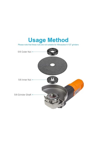 Pazly 5 Parçalı Çelik Öğütücü Seti, Açılı Öğütücü Bakımı, Flanş Kilit Somunu