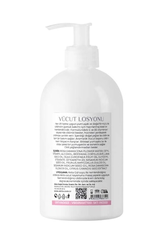 Akita Doğal Vücut Losyonu Gül 250 ML