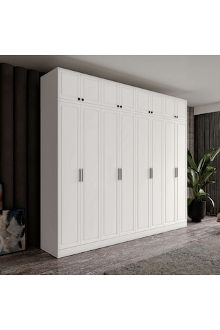Milas 8 Kapaklı Komple Mdf Yüklüklü Gardırop