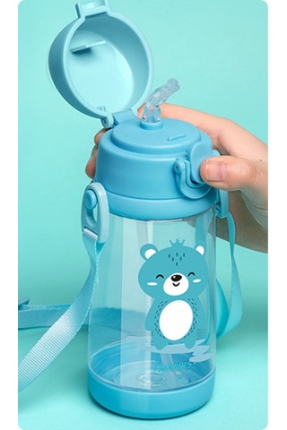 480ml Çocuklar Su Kupası Yaratıcı Karikatür Hayvan Bebek Besleme Bardakları Payet Sızdırmaz Su Şişeleri Açık Taşınabilir Çocuk Bardakları Kupalar Mavi 007 Kahverengi