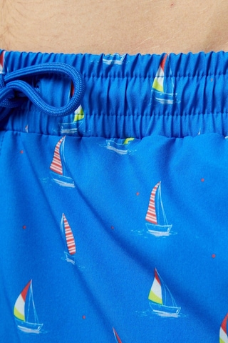 Nautica Erkek Standrat Fit Baskılı File Astarlı Şort Mayo Mavi
