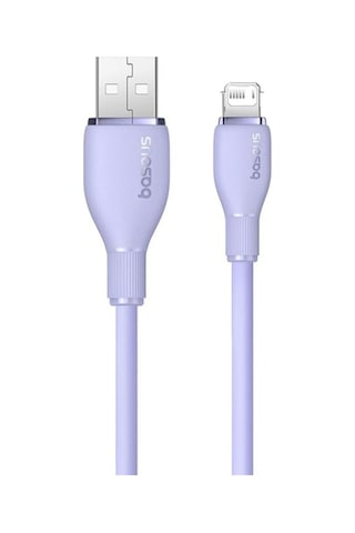 Baseus Pudding Hızlı Şarj Özellikli Usb To Lightning 2.4 A. Kablo 1.2m Mor