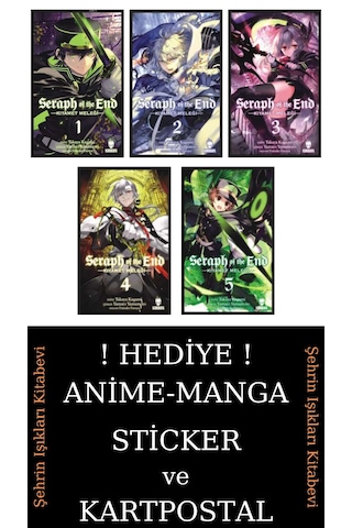 Seraph Of The End 1-2-3-4-5 Manga Seti 5 Kitap / Anime-manga Sticker Ve Kartpostal