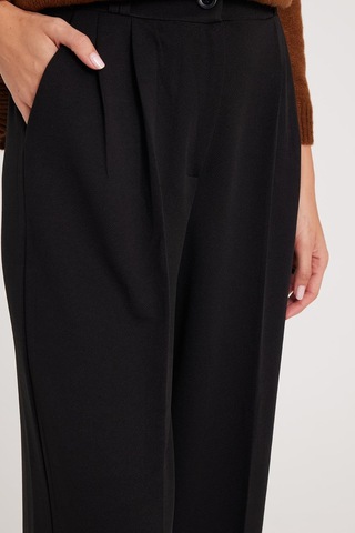 Tudors Kadın Regular Fit Klasik Kesim Yüksel Bel Geniş Paça Siyah Pantolon-39580 siyah