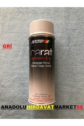 Carat Sprey Tampon Astarı Plastik Metal Ahşap Astarı 400 Ml Gri