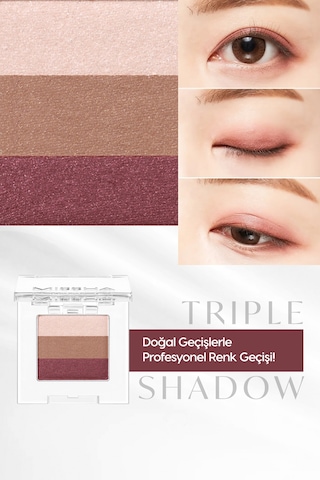 Yumuşak Dokulu, Dökülme Yapmayan 3 Renkli Göz Farı Triple Shadow No.16 Rose Fondue 1