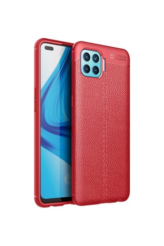 Oppo Reno 4 Lite Kılıf Zore Niss Deri Desenli Silikon Kılıf