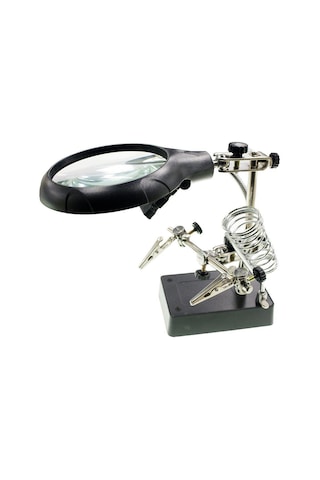 Masaüstü Ledli Mg16129-C Mini Havya Stand Pcb Tutucu Büyüteç