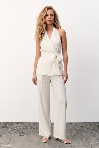Sateen Lily Bluz - Ekru-137705