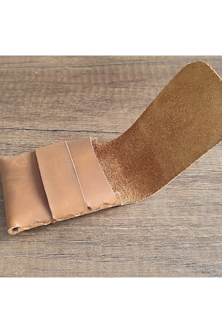 Sumerian Leather Craft Minimalist Deri Kartlık Taba Anahtarlık Hediye Taba