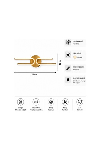 Mino Modern Led Duvar Apliği Günışığı Eskitme
