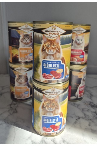 2 Adet 400 Gr Sığır Etli Parça Etli Soslu Yaş Kedi Maması