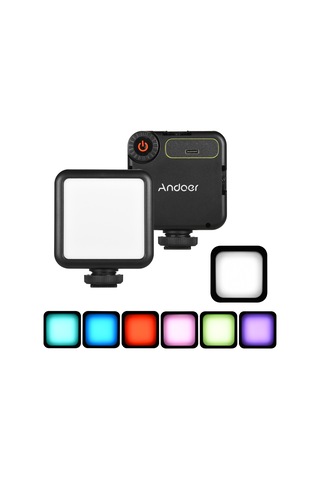 Andoer W49s Mini Fotoğrafçılık Lambası Taşınabilir Siyah Beyaz Diğer