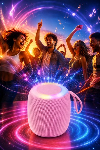 Metaforce Rgb Işıklı Şarjlı Bluetooth Hoparlör - Type-c - Fm Radyo - Usb - Hafıza Kartı Pembe