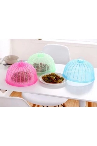 Plastik Yemek Ekmek Koruyucu Cibinlik Sineklik Renkli Çok Renkli