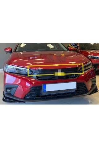 Honda Civic 2022+ Fe 1 Ön Panjur Kaplaması Piano Black Tek Parça