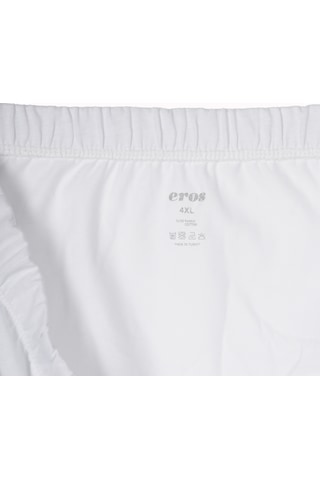 Büyük Beden Düğmeli Doğal Pamuklu Azo Test Onaylı Compact 2li Erkek Boxer Beyaz
