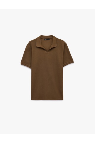 Koton Regular Fit Kısa Kollu Pamuklu Polo Yaka Tişört Kahverengi 6sam10393mk Kahve