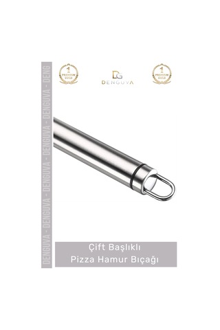 Pizzabıçağı Profesyonel Paslanmaz Çelik Keskin Mutfak Gereci Çift Başlıklı Pizza Hamur Bıçağı - 1 A Çok Renkli