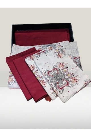 Çift Kişilik Kırmızı Etnik Desenli 160 220 Nevresim Takımı Kırmızı