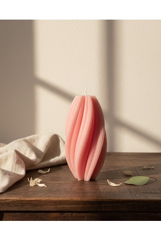 Burgu Desenli Mum Pembe
