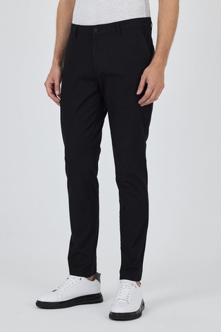 İmza Siyah Armürlü Yan Cep Düz Paça Slim Fit Pamuklu Casual Chino Pantolon 1003250120 Siyah