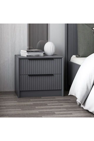 Kale Luxe 2 Çekmeceli Komodin - Antrasit