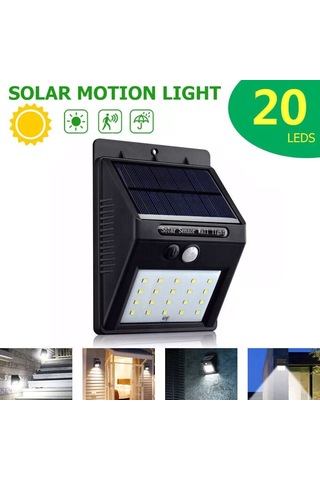 Tedar 20 Ledli Hareket Sensörlü Dış Mekan Solar Lamba Najmaddin