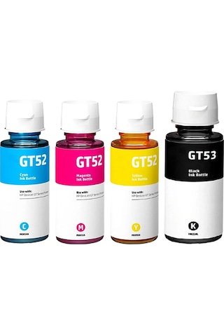 Büromatik Gt52/gt53 Uyumlu 4 Renk Set Mürekkep Büromatik Gt52/gt53 Uyumlu 4 Renk Set Mürekkep
