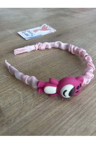 Pembe Ayıcıklı Kız Çocuk Tacı - Pembe
