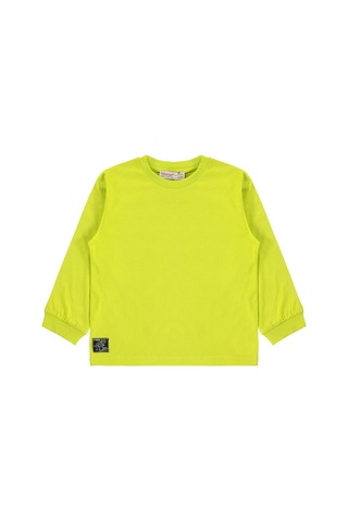 Silversun Kids Silversun Basic Etiket Armalı 2-7 Yaş Sweatshirt - Yeşil Fıstık Yeşili