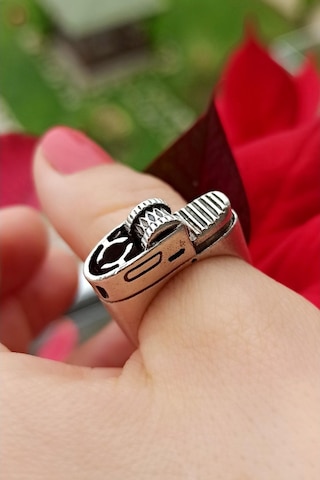 Antik Gümüş Kaplama Çakmak Şekilli El Yapımı Ayarlanabilir Erkek - 541064990