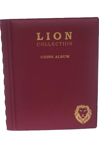 Lion Marka Madeni Para Albümü 10 Sayfa - 120 Cepli Bordo