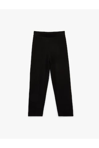 Koton Viskon Karışımlı Beli Lastikli Havuç Pantolon Siyah 6sak40073ek