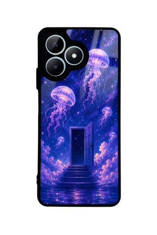 Realme Note 50 Dream Portal Tasarımlı Glossy Telefon Kılıfı Açık Mavi