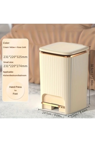 Fastbuy Challenger 2025 Yeni Model Büyük Kapasiteli Beyaz Pedallı Çöp Kovası Mutfak Oturma Odası Banyo Kullanımı Beyaz
