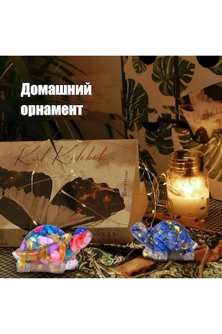 Shineyee "şans Getiren Akvamarin Kristal Kaplumbağa Heykelciği - Feng Shui Dekor"