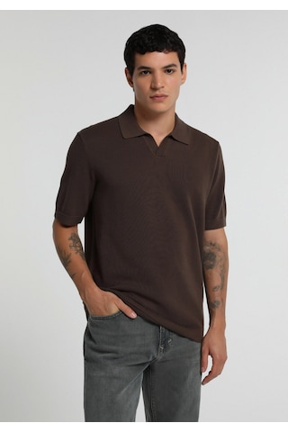 Colin's Colins Regular Fit Polo Yaka Düz Erkek Açik Kahverengi Kısa Kol Kazak Cl1082172 Q1.v2 Lbr Light Brown
